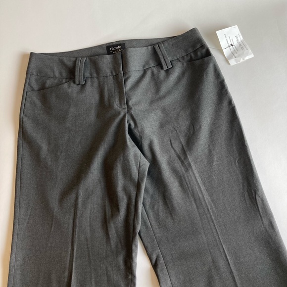 Nicole Grey 63% Polyester 32% Viscose Mid Rise Wide Leg Trousers size 10 - Picture 5 of 10